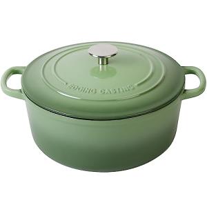 Enameled Cast Iron Dutch Oven, 5.5 Quart, Green