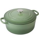 Enameled Cast Iron Dutch Oven, 5.5 Quart, Green