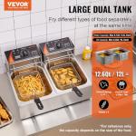 VEVOR Dual Tank Electric Countertop Fryer 3000W