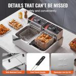 VEVOR Dual Tank Electric Countertop Fryer 3000W