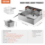 VEVOR Dual Tank Electric Countertop Fryer 3000W