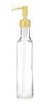 Gold Glass Soap Dispenser with Metal Pump 8.5oz