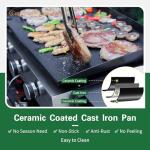 Portable 22" Flat Top Propane Grill for Outdoors