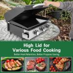 Portable 22" Flat Top Propane Grill for Outdoors