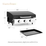 Portable 22" Flat Top Propane Grill for Outdoors