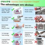 Stainless Steel Vegetable Chopper with 8 Blades