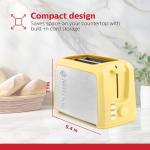 Holstein 2-Slice Stainless Steel Toaster, Yellow