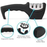 Elite 3-Stage Kitchen Knife Sharpener, Stylish Black