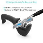 Elite 3-Stage Kitchen Knife Sharpener, Stylish Black