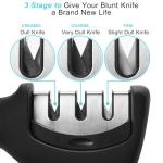 Elite 3-Stage Kitchen Knife Sharpener, Stylish Black