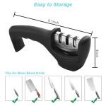 Elite 3-Stage Kitchen Knife Sharpener, Stylish Black