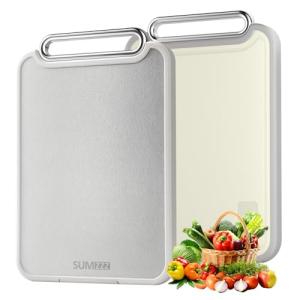 Double-Sided Stainless Steel Cutting Board 16”×11”