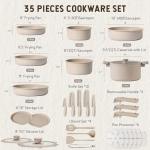 CAROTE 35-Piece Non-Stick Cookware Set with Knives