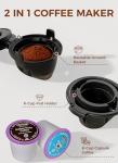 COWSAR Single Serve Coffee Maker with 5 Brew Sizes
