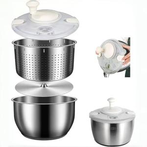 Stainless Steel Salad Spinner – 6L Capacity