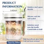 Overnight Oats Jars with Lid and Spoon - 2 Pack