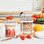Overnight Oats Jars with Lid and Spoon - 2 Pack
