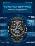 Gosasa Large Face Digital Analog Watch - Black White