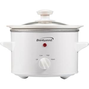 Brentwood 1.5 Quart White Slow Cooker