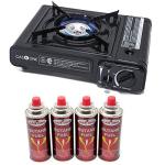 Butane Gas Stove with 4 Fuel Canisters