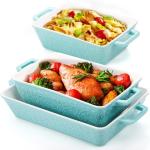 Okllen Ceramic Casserole Dish Set with Handles