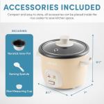Aroma Mini Rice Cooker, 2-Cup Capacity, Milk Tea