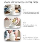 Sweejar Porcelain Butter Keeper for Easy Spreading