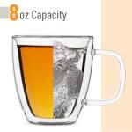 Set of 4 Double Wall Glass Coffee Cups