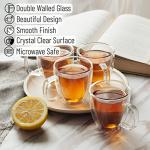 Set of 4 Double Wall Glass Coffee Cups