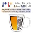 Set of 4 Double Wall Glass Coffee Cups