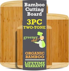 Organic Bamboo Cutting Board Set of 3