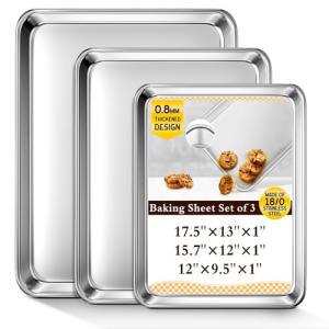 Stainless Steel Baking Sheet Set - 3 Sizes