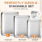 Stainless Steel Baking Sheet Set - 3 Sizes