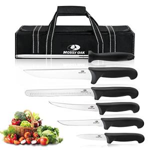 Mossy Oak 6-Piece Chef Knife Set with Roll Bag