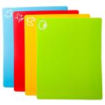 Colored Flexible Plastic Cutting Board Mats Set of 4