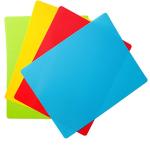 Colored Flexible Plastic Cutting Board Mats Set of 4