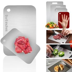 Double-Sided Stainless Steel Cutting Board for Kitchen