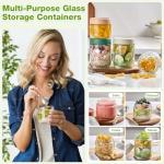 8 Pack Glass Mason Jars for Oats & Meal Prep