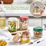 8 Pack Glass Mason Jars for Oats & Meal Prep
