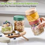 8 Pack Glass Mason Jars for Oats & Meal Prep