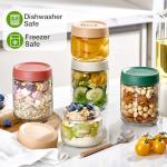 8 Pack Glass Mason Jars for Oats & Meal Prep