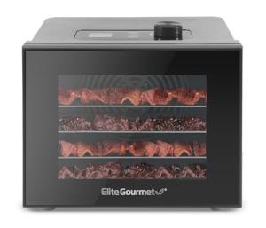 Elite Gourmet Stainless Steel Food Dehydrator with 4 Trays