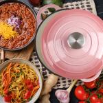 3 Quart Enameled Cast Iron Dutch Oven - Pink