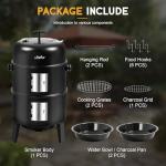 16-Inch Charcoal Smoker and Vertical BBQ Grill