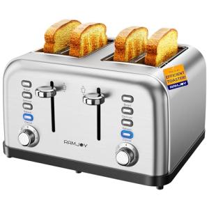 RAMJOY 4-Slice Toaster with Dual Controls