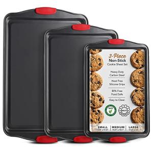 3-Piece Nonstick Baking Sheet Set with Handles