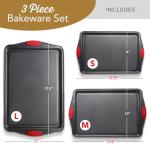 3-Piece Nonstick Baking Sheet Set with Handles