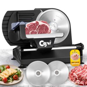 Electric Meat Slicer with Adjustable Thickness and Blades