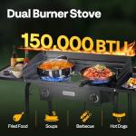 VIVOHOME Heavy Duty 2 Burner Propane Stove