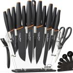 Amorston 22-Piece Kitchen Knife Set with Block
